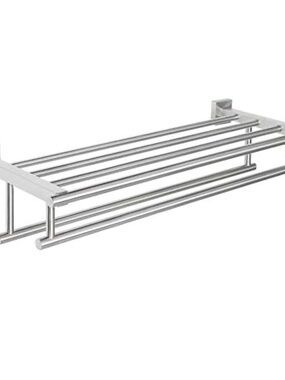 NWT Alise Towel Rack & Shelf with Double Bars for Bathroom, Stainless Steel, 20”